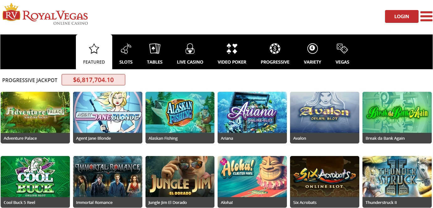 Royal Vegas Online Casino Games
