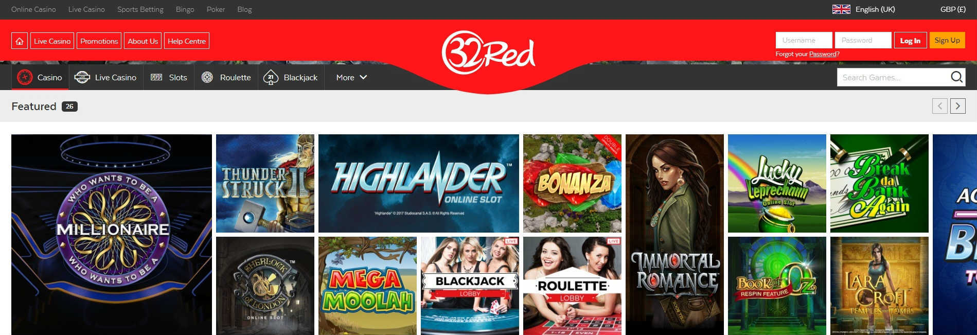 32 Red Casino Online Casino Games