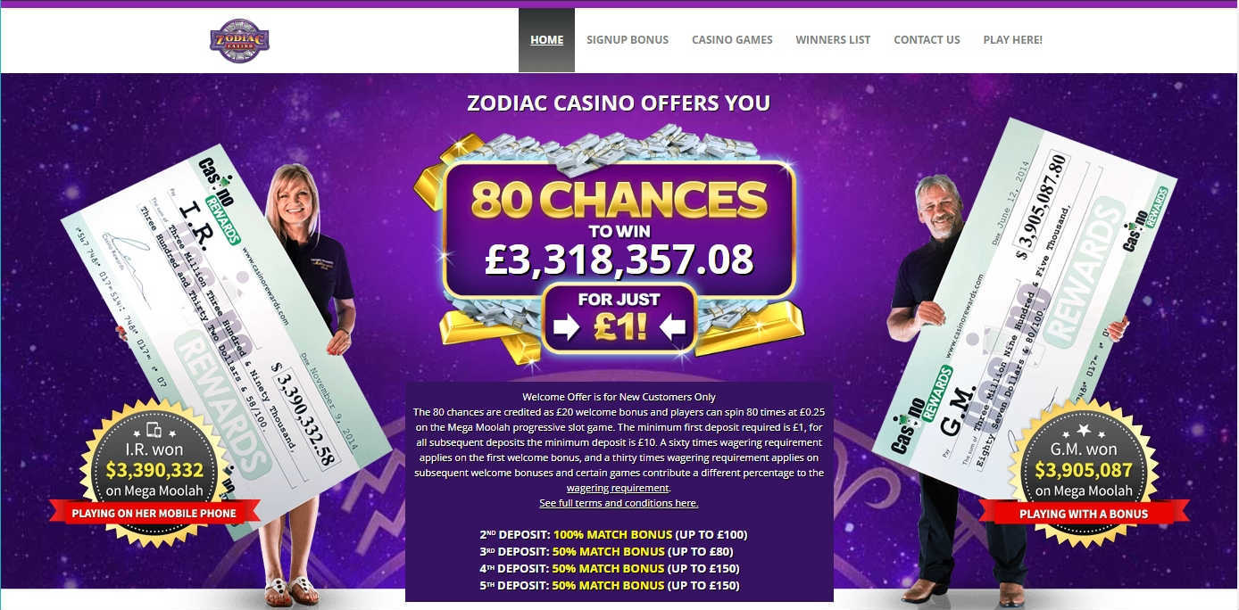 Zodiac Casino Online Casino Bonuses
